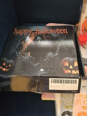 2 boxes of Halloween Pumpkin Pattern Orange Foil Fringe Curtain Party Decoration