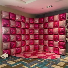 Hot Pink and Rose Double Sided Square Foil Balloons Wall,19 Inches Pink Metal…
