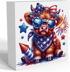 Funny Cute Baby Cow Decor Memorial Day Garland Decoration Fourth of July Indepen