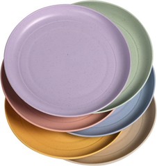 Wheat Straw Plates Lightweight Unbreakable Dinner Small, Small Multicolour