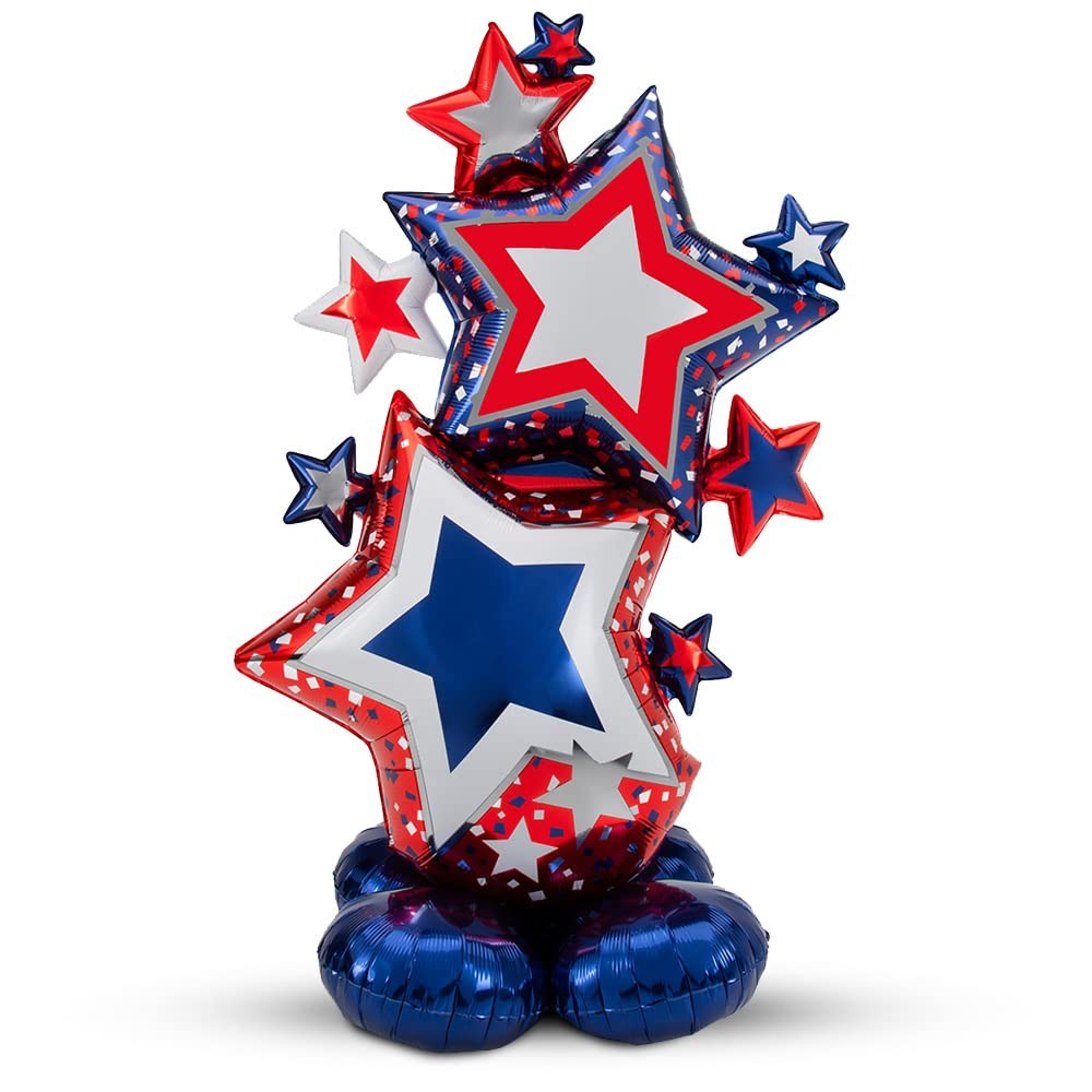 42851 Patriot Star Cluster Airloonz Foil Mylar Party Balloon, 59″, Multicolor…