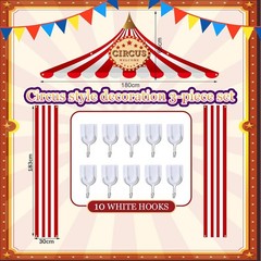 Preboun 3 Pcs Circus Tent Decorations Carnival Theme Party Red White