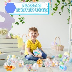 12 Pack 6 Inch Jumbo Clear Easter Eggs Large Fillable Easter Egg Transparent …