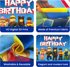 Video Game Birthday Decorations Happy Birthday Banner for Boys 6x4ft Pixel Ba…