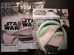 2 Star Wars The Mandalorian Plastic Table Covers 54″x84″ & a Baby Yoda Headband