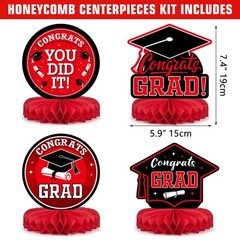 Graduation Decorations Class of 2026 Red and Black Balloon Boxes for High