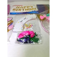Unicorn Party Supplies Balloons Banners Photo Props Headband Cupcake Wrappers