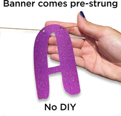 Pre-Strung 70 Never Looked so Good Purple Glitter Banner – 70Th Birthday Decorat