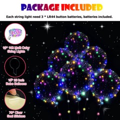 30PCS LED Light Up BoBo Balloons 20″ Bubble Party Wedding Christmas Decoration