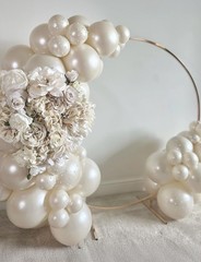 Haolongfa Pearl White Balloon Garland Arch Kit,146 Pcs Pearl Sand White Doubl…