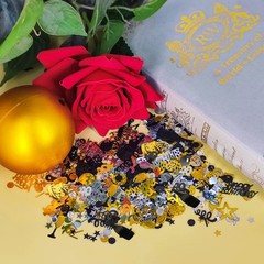 100g Black Gold Silver Foil 40th Birthday Number Confetti Party Table Decor