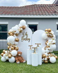 White and Gold Confetti Latex Balloons, 50 Pack 12 Inch Gold and White Party Bal
