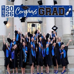 2026 Graduation Yard Sign, Large Congrats Grad Yard Banner Class Of 2026 (blue)