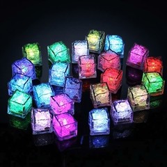 12 Pcs Multicolour LED Ice Cubes – Water Activated Glow for Parties & Weddings
