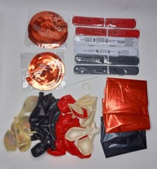 Red & Black Party Decorations Lot Party Decor Supplies Balloons Paper Pom