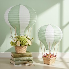 8 Sets Sage Green Hot Balloons Decorations Baby Shower Table Centerpieces 11….