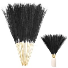 Ptwola 30pcs Black Pampas Grass Decor 17.7 17.72 x 2.36 x 0.12 inches,