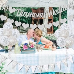 Luxury 60th Diamond Anniversary Party Decorations: Banners, Balloons & Ribbons