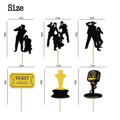 24pcs Paparazzi Party Decorations Red Carpet Cupcake Toppers Movie Theme Deco…