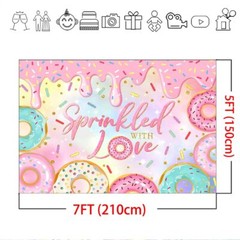 Sprinkled with Love Donut Backdrop Donut Boy Baby Sprinkle Background Donut G…