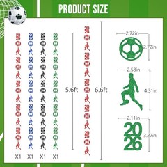 4Pcs World Soccer Hanging Garland Decor – Party Decorations, Global 2026 Soccer