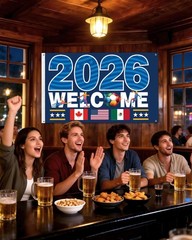 2026 World Cup Banner Flag 3″Ã—5″Ft,Double-Sided 3-Ply Large Fabric Football …