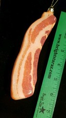 Glass Bacon Christmas Ornament 7×2.5 Inches Food Bacon Lovers