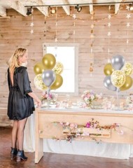 TONIFUL 2 Set Table Centerpiece Balloons Stand Kit Include 16 Silver Gold Lat…