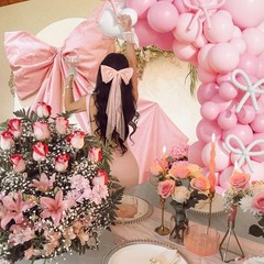 Coquette Decorations, 149 Pcs Pink and White Bow Balloon Garland Arch Kit for…