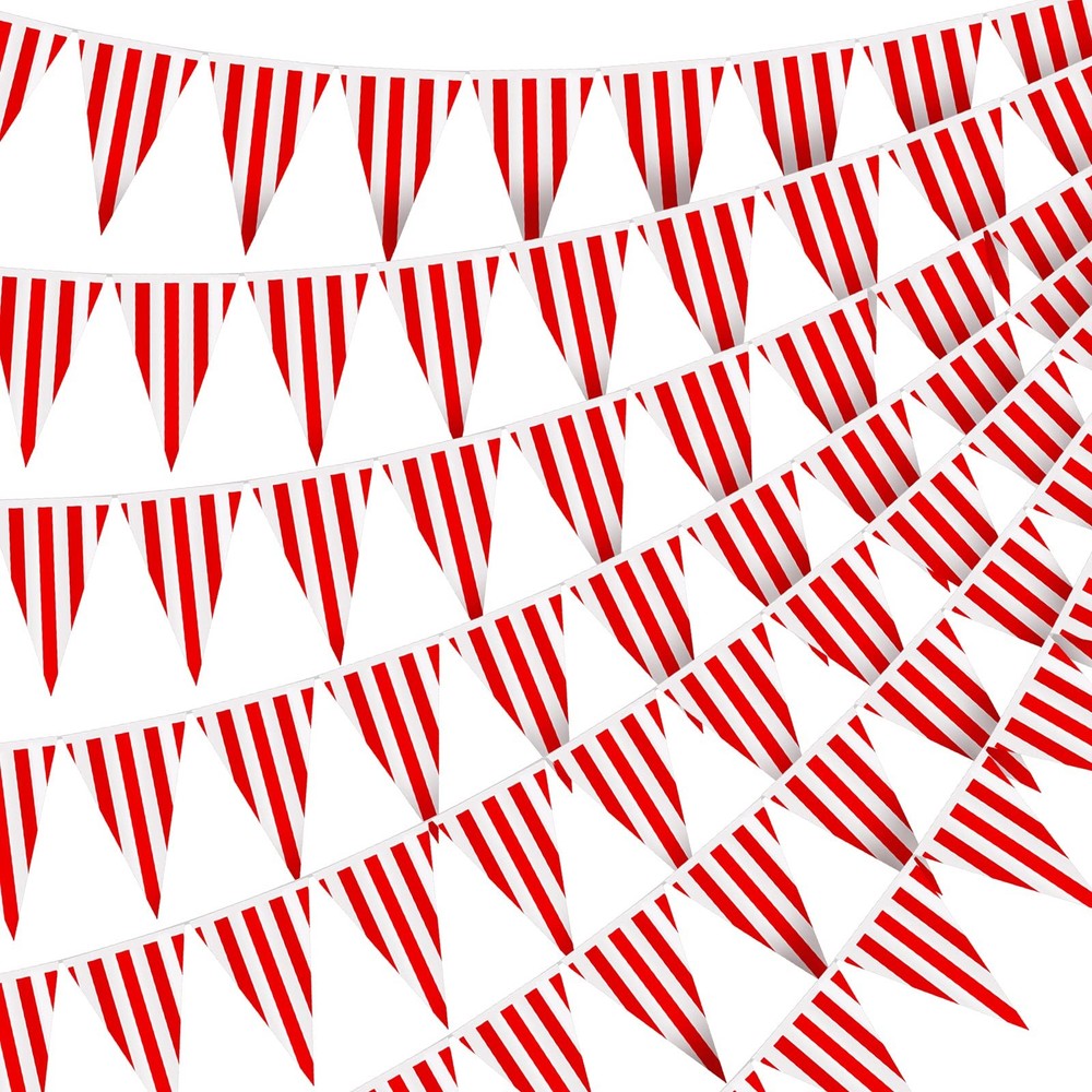 328ft 200 Pcs Carnival Circus Party Decorations Supplies, Red and White Strip…