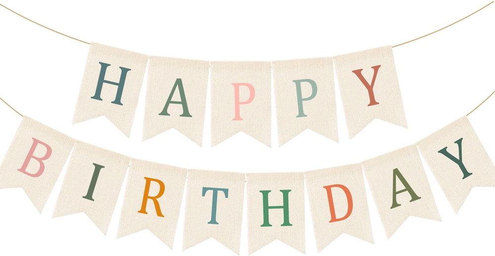 Happy Birthday Burlap Banner Boho Birthday Garland Bunting Sage Green Pink Bohem