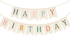 Happy Birthday Burlap Banner Boho Birthday Garland Bunting Sage Green Pink Bohem