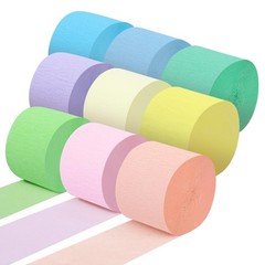 9 Rolls Easter Pastel Crepe Paper Streamers 1.77 Inch x 82 Ft Party Decor