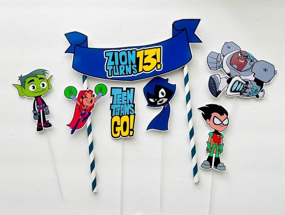 Personalized Teen Titans Cake Topper