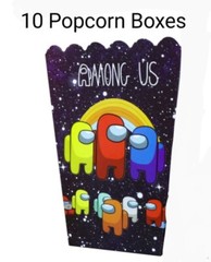 Among Us Party Supplies Bundle Cake, Banner, Treat Bags, Popcorn Boxes, Table