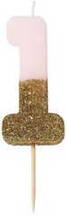 Talking Tables Bday 1 1st Birthday Candle Cake Topper, 3″, Pink