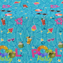 Pool Party Decorations Tablecloth, Disposable Summer Beach Party Tablecover for