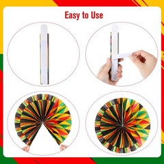 Outus Black History Month Decorations Paper Fans Juneteenth Hanging Paper Fans K