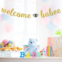 Welcome Babee Banner – Bumble Bee Baby Shower Party Decor – Oh Babee Banner – Ha