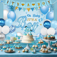 Blue Baby Shower Decorations for Boy Party Decor Kit with It’s