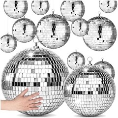 25 Pc Silver Mirror Disco Balls Set for Party Decor
