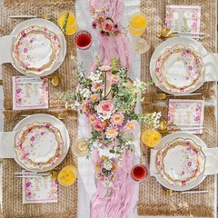 Baby in Bloom Tableware Set Baby Shower Party Supplies Plates and napkins