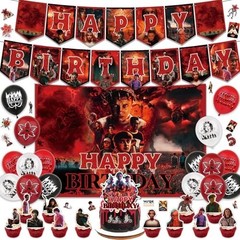 102Pcs Stranger Things Party Decorations – Banner, Balloons, Stickers & Cupcake
