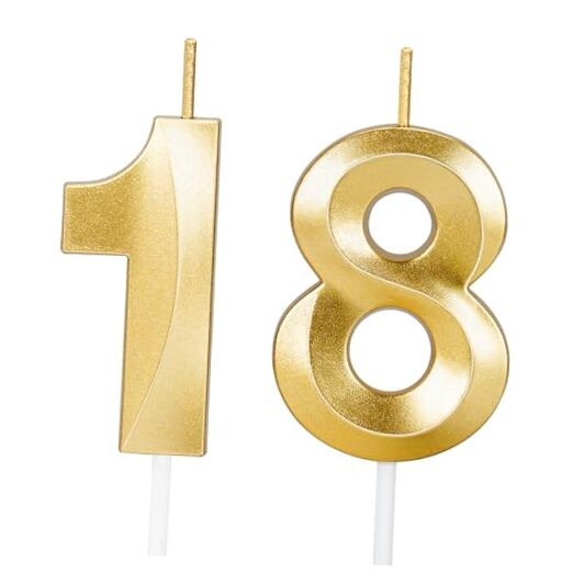 18th Birthday Candles,18th Birthday Decorations for Girls Boys,Happy Birthday
