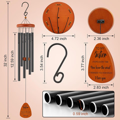 Sister Gift Wind Chimes 32 Inch Birthday Christmas Home Decor Gift