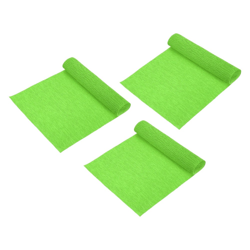 3Pcs Crepe Paper Roll 10 x 98In Wide Crepe Flower Sheets Grass Green
