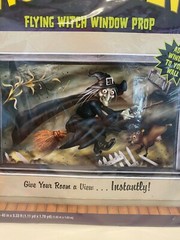 Beistle FLYING WITCH HALLOWEEN WINDOW Prop Wall Decoration 40 in x 5.33 ft