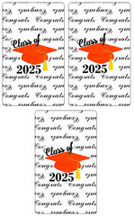 Class of 2025 Graduation Mini Candy Wrapper | Set of 60 Stickers | Orange Theme