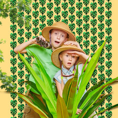Tropical Luau Party Decorations 2Pack of 3.3X6.6Ft Green Tropical Palm Leaves Ph