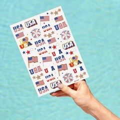 All Ages Friendly: 70 Red, White, and Blue Temporary Tattoos for Celebrations
